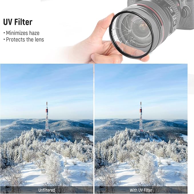 NEEWER 72mm UV/CPL/ND Lens Filter Kit, UV Protection + Circular Polarizing + - Image 5