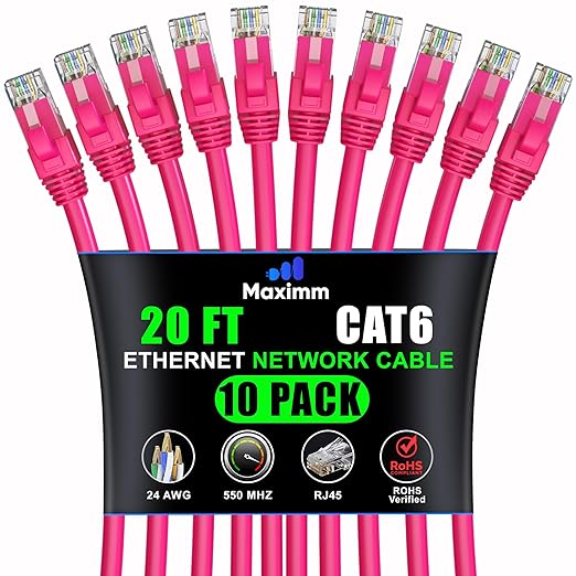 Maximm Cat 6 Ethernet Cable 20 ft by MaximmCable