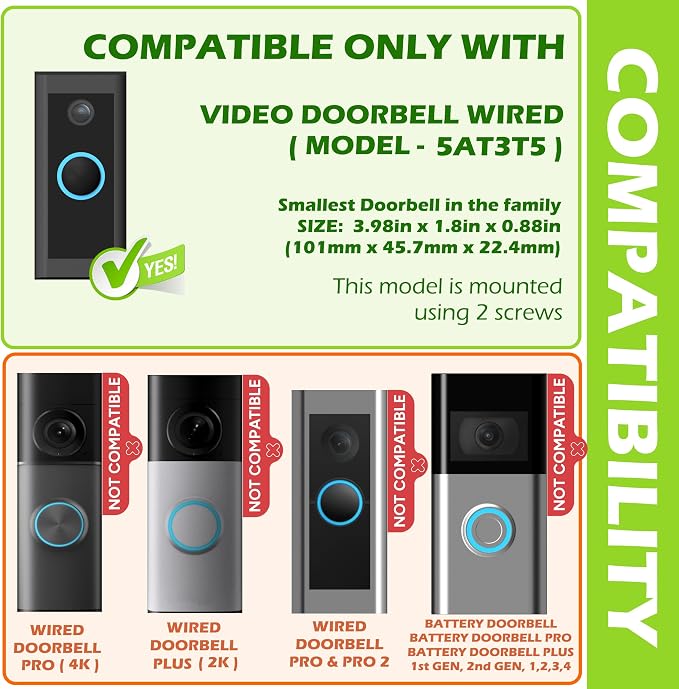 Adjustable 20 to 45 Degree Doorbell Angle Mount Compatible - Image 2