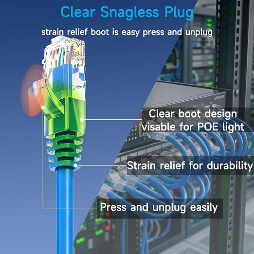 Cat6 Ethernet Cable 0.5 ft - 10G Network Patch Cable - Image 4