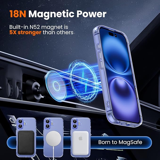 toushion 3 in 1 for iPhone 16 Plus Case Clear Ring Holder | Screen Protector *1 - Image 7