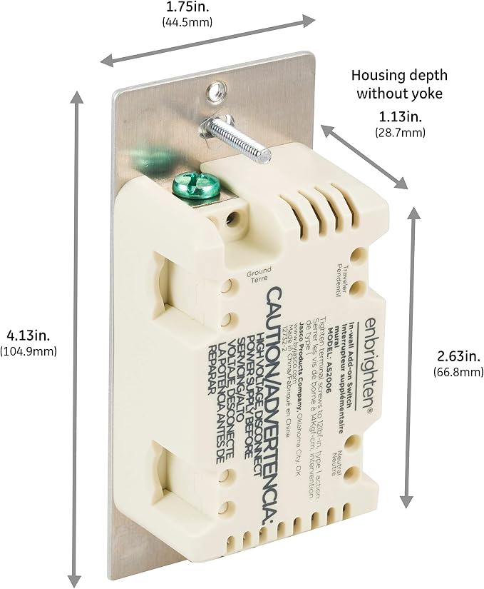 Enbrighten Almond Add-On Switch, QuickFit & SimpleWire, Z-Wave/Zigbee, Not A - Image 5