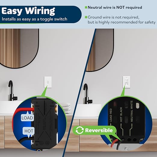TOPGREENER Occupancy/Vacancy PIR Motion Sensor Light Switch, CDS Sensor - Image 5