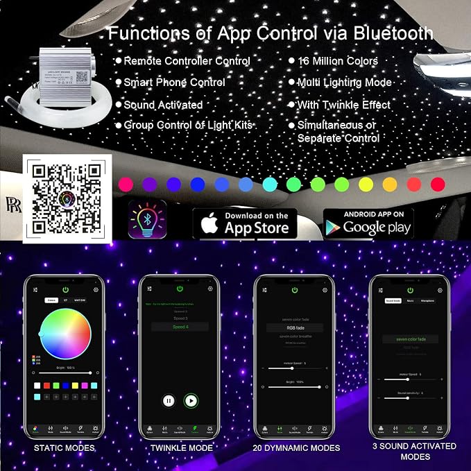 AKEPO Fiber Optic Lights kit Twinkle+ APP Control + Music Effect - Image 3