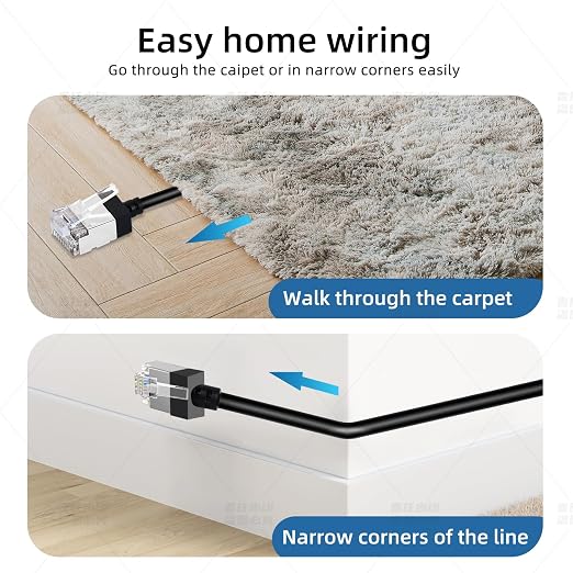 Ultra Thin Cat 6A Ethernet Cable 30 Feet 2Pack, Flexible & Slim Rj45 Cat6a LAN - Image 4