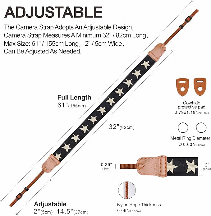 Padwa Lifestyle Pentagram Embroidered Camera Strap - Image 4