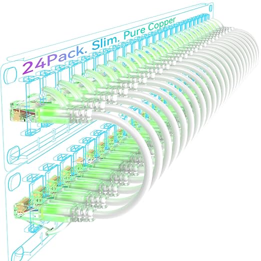 Sokqovt Cat6a Patch Cables Slim 10ft, Flexible Cat6 Ethernet Patch Cable 10G by Unknown