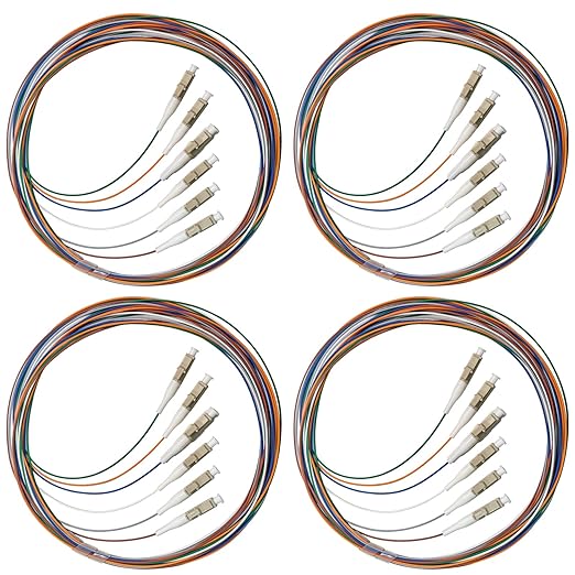 6 Strand Multimode OM3 50/125 LC-UPC Fiber Pigtail, 1.5 Meters LC-OM3 Fiber by Bangun