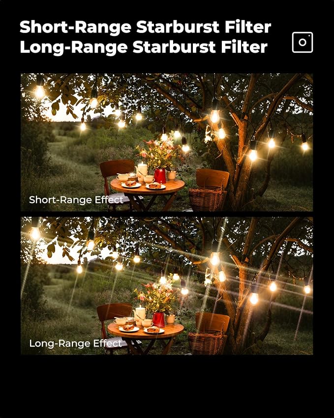 K&F CONCEPT 52mm Variable Short Line Star Lens Filter, Cross Screen Starburst - Image 5