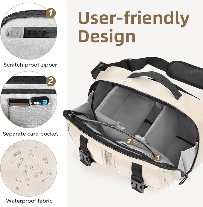 TAAOKA Camera Sling Bag, DSLR Camera Bag - Image 3
