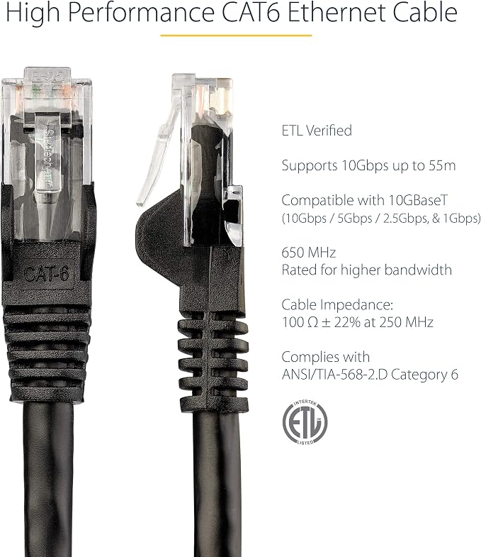StarTech 9ft CAT6 Ethernet Cable - Image 2