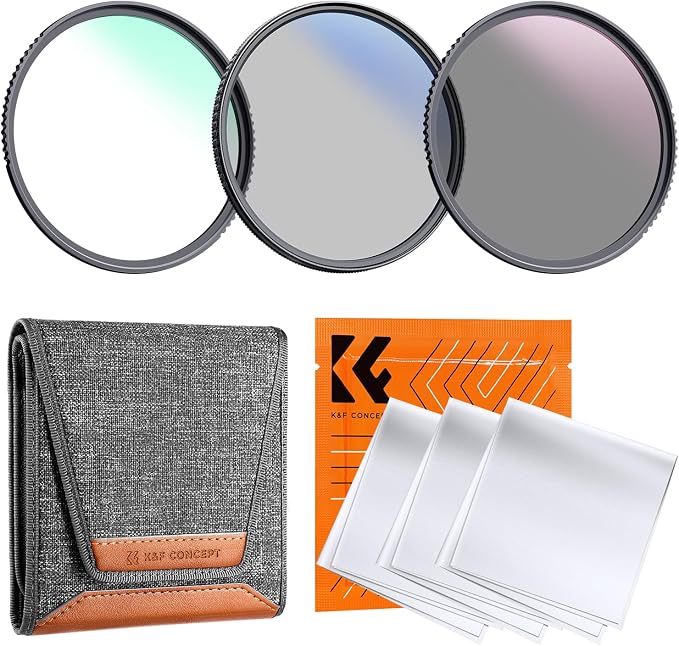 K&F CONCEPT 46mm UV/CPL/ND Lens Filter Kit-18 Multi-Layer Coatings, UV Filter + by KFCONCEPT