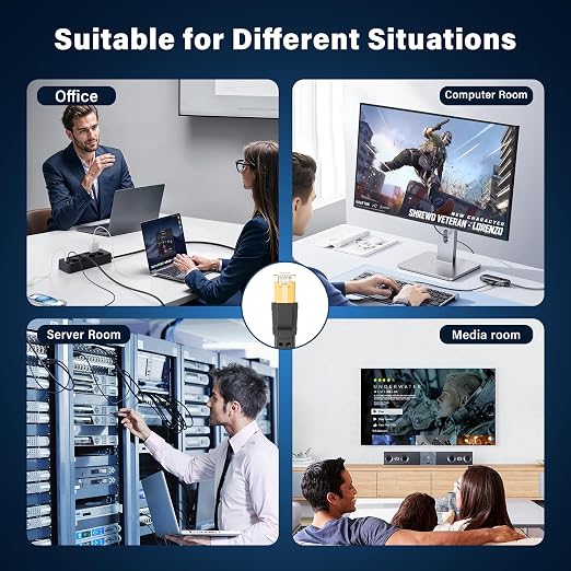 Orbram Cat 8 Ethernet Cable 100 ft, Nylon Braided High Speed Heavy Duty Network - Image 8