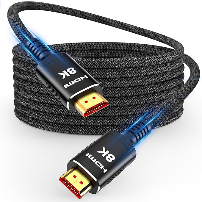 Snowkids 8K HDMI Fiber Optic Cable Long 2.1 200FT/60M, Unidirectional 48Gbps by Snowkids