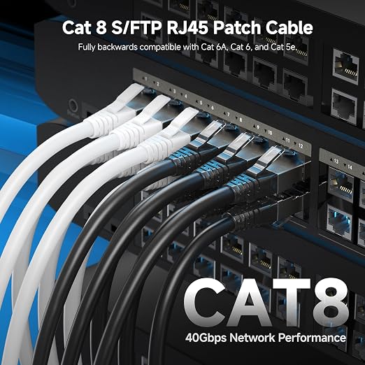 Cable Matters 2-Pack 40Gbps Shielded Cat 8 Ethernet Cable - 10ft - Image 2