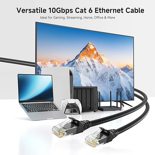Cable Matters 10Gbps 5-Pack Snagless Cat 6 Ethernet Cable - 5ft - Image 2
