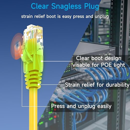 Cat6 Ethernet Patch Cable 0.5 ft, Cat6 Patch Cable - Image 4