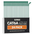 Everest Ultra Slim Cat6a Ethernet Patch Cables 1.5ft Green by EverestMediaSolutions