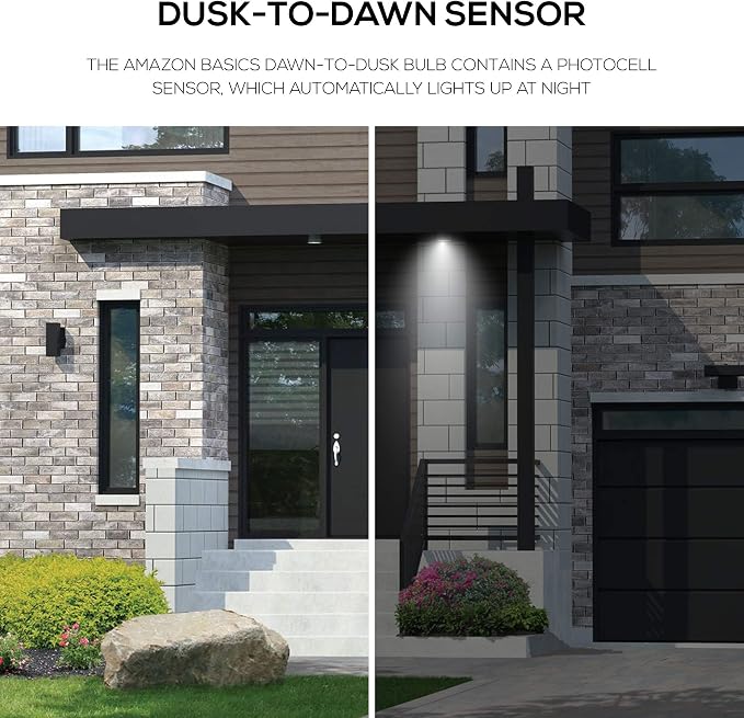 Amazon Basics A19 Dusk to Dawn Sensor LED Outdoor Light Bulbs, 60W Equivalent - Image 6