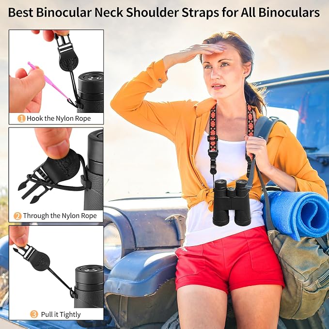 FIEIL Red Floral Shoulder Strap, Adjustable Camera Strap - Image 4
