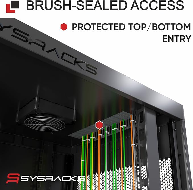 22U Wall Mount Server Rack Cabinet – 19" Network Rack Enclosure, PDU & Shelf - Image 6