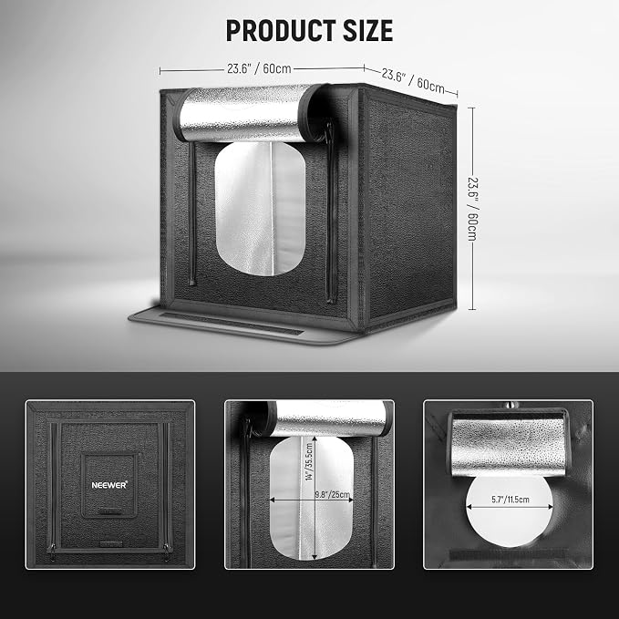 NEEWER 50W Upgraded Photo Studio Light Box, 4 Backdrops, 5600K 160 LEDs - Image 8