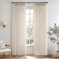 Memory Trained Pinch Pleated Curtains 108 Inches Long, Viral Linen Pinch Pleat by ANRODUO