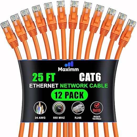 Maximm Cat 6 Ethernet Cable 25 ft by MaximmCable