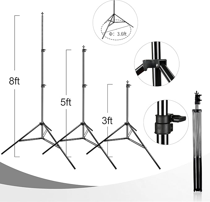 EMART Photography Backdrop Stand, 8 x 8 ft Adjustable Photo Background Holder - Image 4