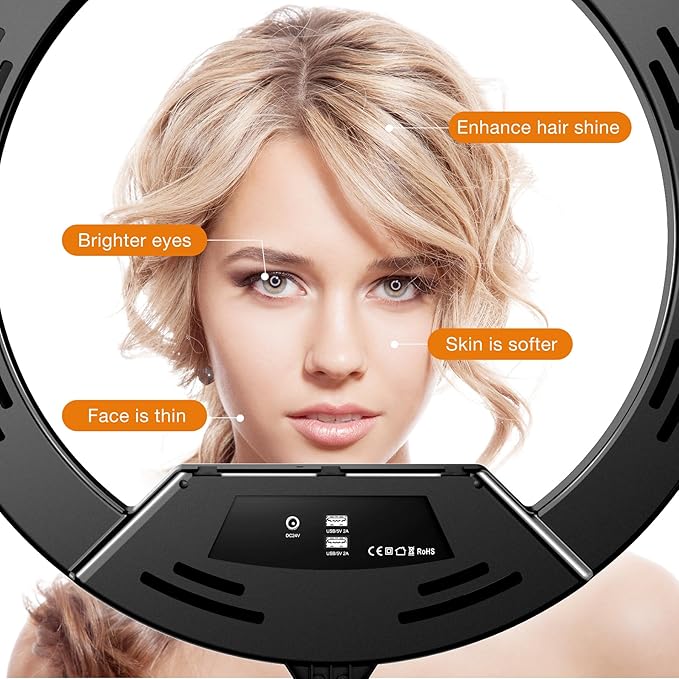 22"Ring Light with Stand, Ring Light Tripod - Image 2