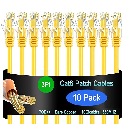 Cat6 Ethernet Patch Cable 3 ft, Cat6 Patch Cable by Lysymixs