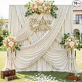 50ft x 12ft Wrinkle Free Beige Backdrop Curtains by CO-AVE