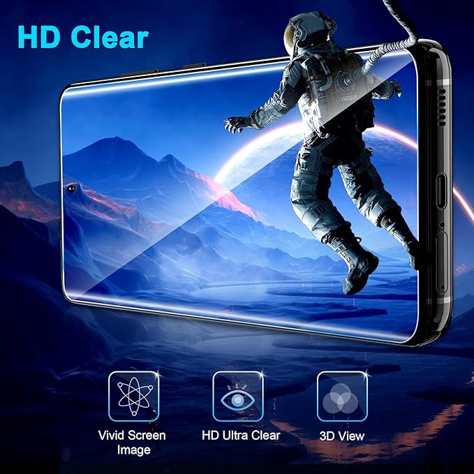 3 Pack Galaxy S10 Plus Screen Protector, HD Clear Tempered Glass, Fingerprint - Image 6