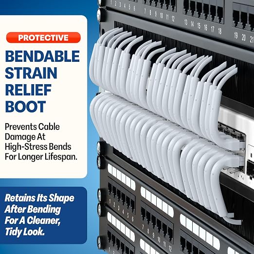 Everest Ultra Slim Cat6a Ethernet Patch Cables 1ft White - Image 3