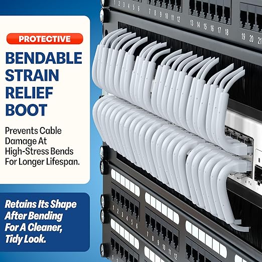Everest Ultra Slim Cat6a Ethernet Patch Cables 0.5ft White - Image 3