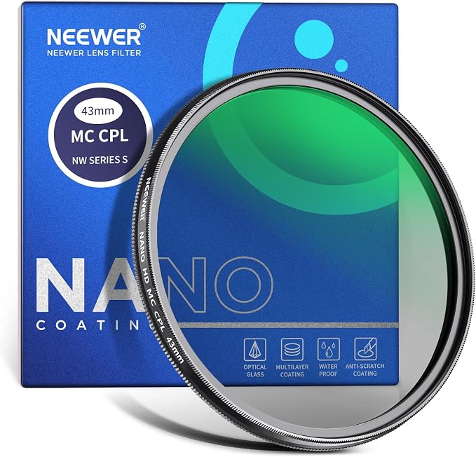 NEEWER Polarizer Filter 43mm Circular MC CPL by Neewer