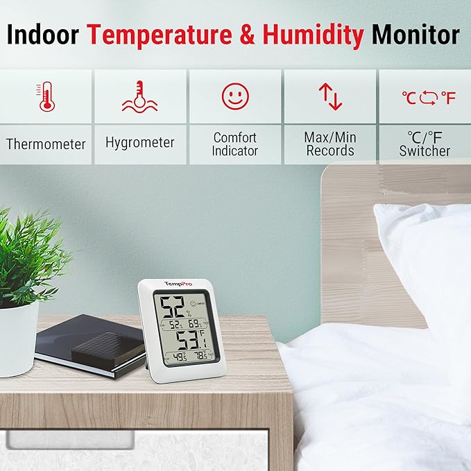 TempPro TP50 Digital Hygrometer Indoor Thermometer Room Thermometer and - Image 6