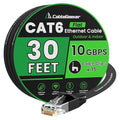 Cat 6 Ethernet Cable 30 ft, Indoor&Outdoor, High Speed 10Gbps Flat Internet by CableGeeker