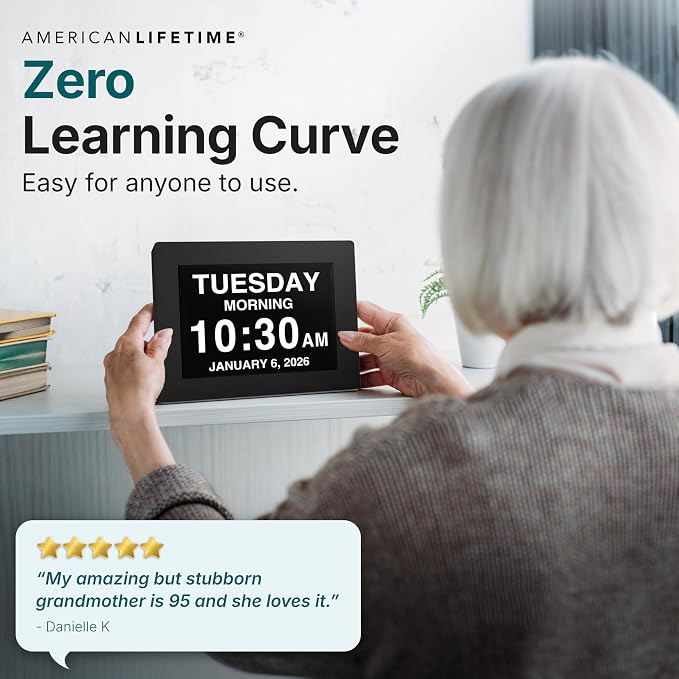 American Lifetime New 2026 Dementia Clock Large Digital Clock - Image 6