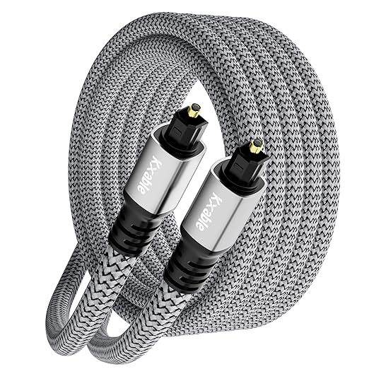 Kxable Optical Audio Cable 12 FT, Digital Audio Cable, Toslink Fiber Optic Cord by Kxable