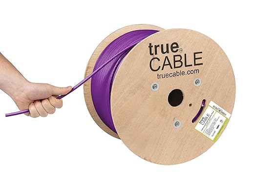 TRUE CABLE Cat6A Shielded Riser Bulk Ethernet Cable, 23AWG Solid Bare Copper by trueCABLE