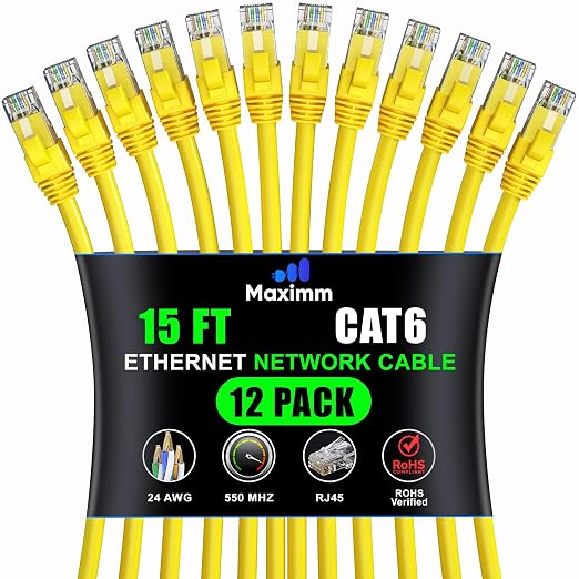 Maximm Cat 6 Ethernet Cable - 15 ft by MaximmCable