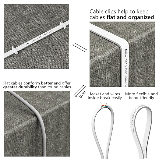 Jadaol Cat 6 Ethernet Cable 5ft 10-Pack, 10Gbps Support Cat8 Cat7 Network - Image 5