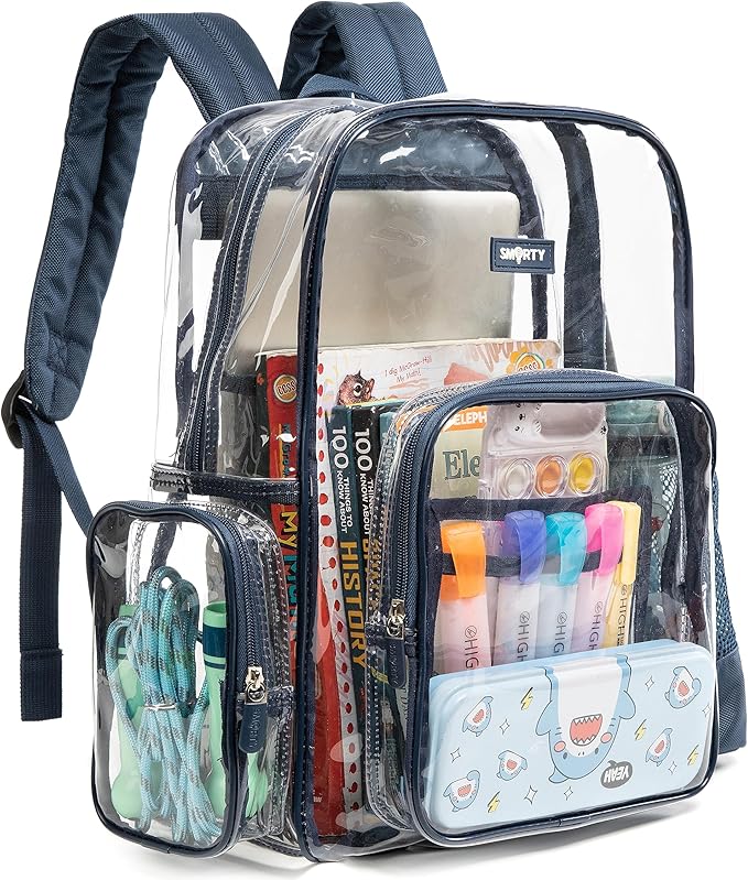 J.CARP Clear Bag Heavy Duty Backpack Durable Transparent See Through Bag by JCARP