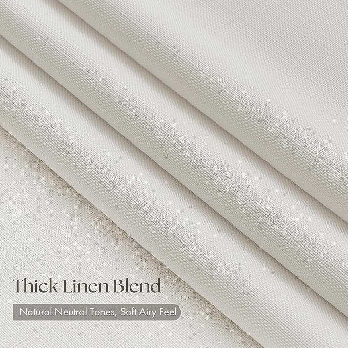 Natural Cream Linen Pinch Pleated 92 Inch Curtains - Image 2