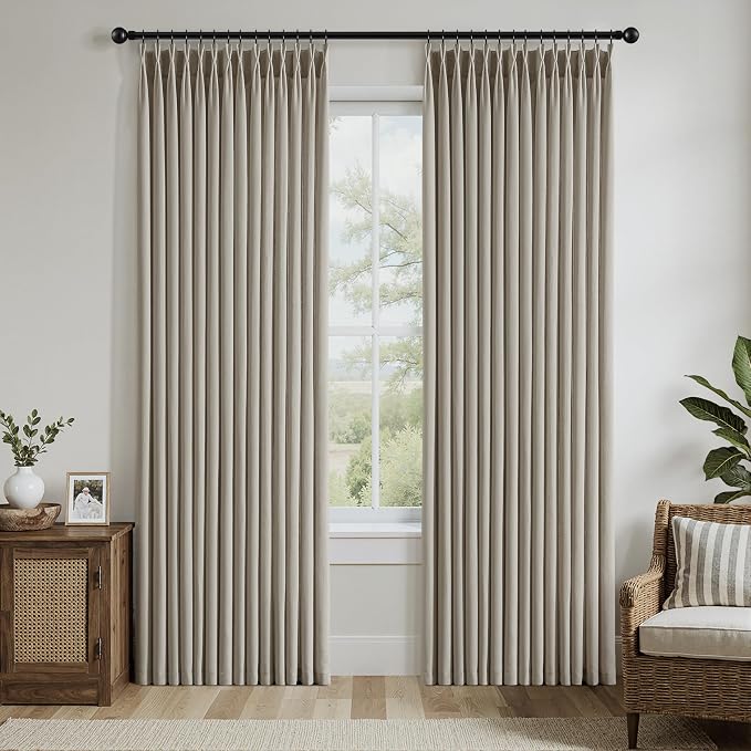 Memory Trained Pinch Pleated Curtains 84 Inches Long, Viral Linen Pinch Pleat - Image 2