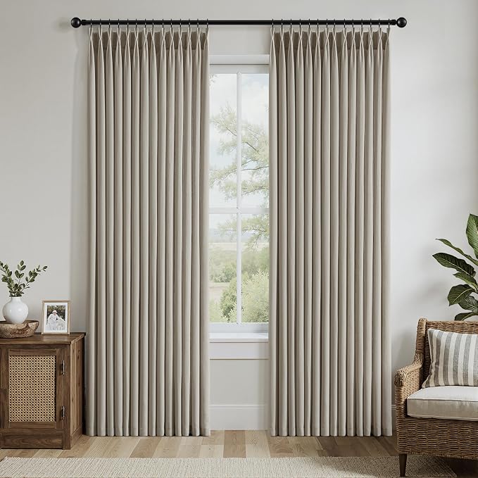 Memory Trained Pinch Pleated Curtains 96 Inches Long, Viral Linen Pinch Pleat - Image 2