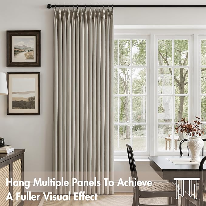 Memory Trained Pinch Pleated Curtains 92 Inches Long, Viral Linen Pinch Pleat - Image 3