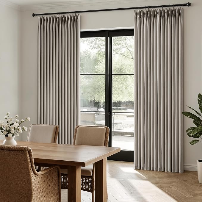 Memory Trained Pinch Pleated Curtains 108 Inches Long, Viral Linen Pinch Pleat - Image 8