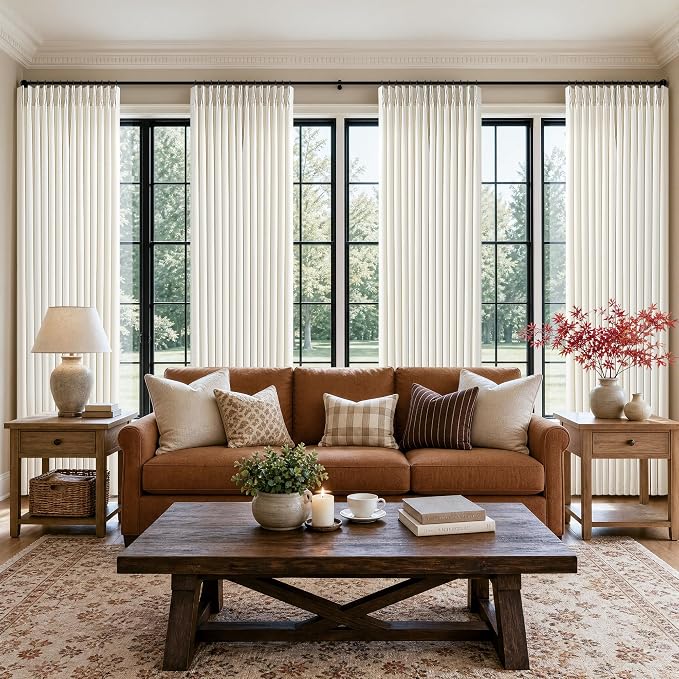 Natural Linen Pinch Pleated 84 Inch Long Curtains 4 Panels Set - Image 8